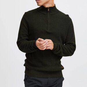 Blend Dark Green Codford Half Zip Pullover